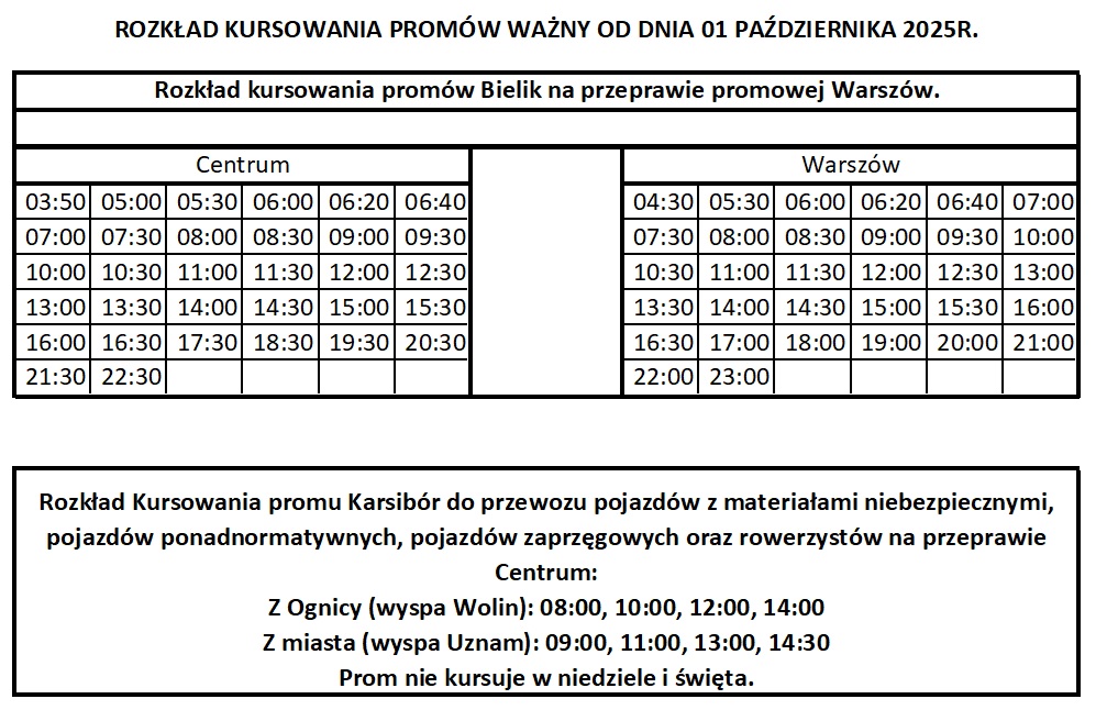 ROZKŁAD 1.10.2025R.